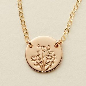 “You Grow, Girl” Wildflower Dainty Charm  Necklace